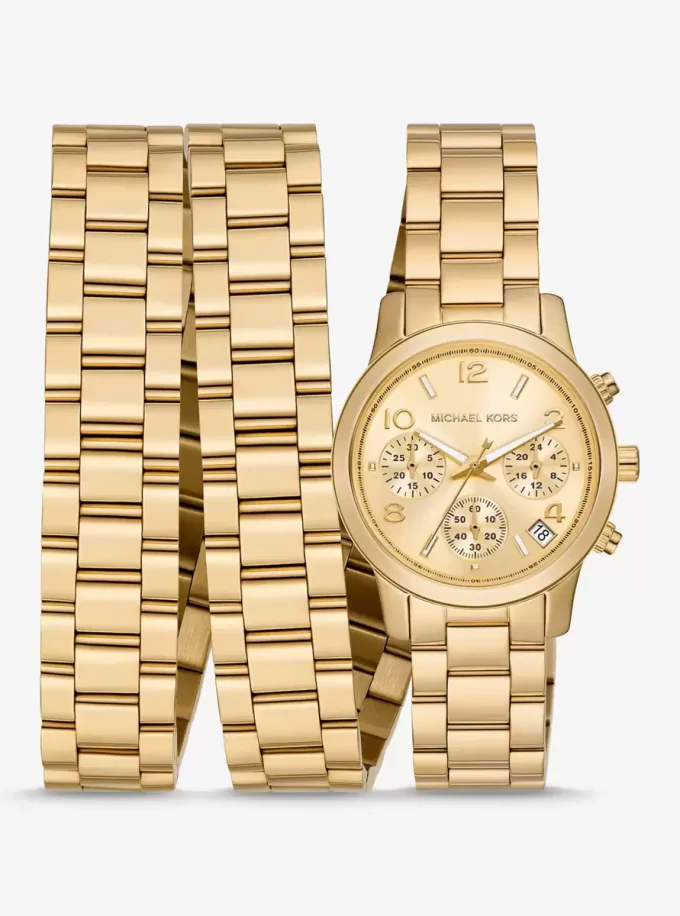 ランウェイ 18Kゴールドメッキ ステンレススチール トリプルラップウォッチ ランウェイ 18Kゴールドメッキ ステンレススチール トリプルラップウォッチ