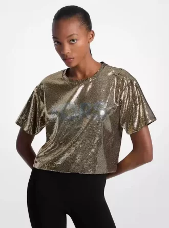 KORS スパンコール ボックスTシャツ