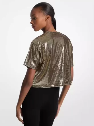 KORS スパンコール ボックスTシャツ