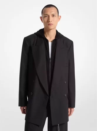 ストレッチウールフランネルダブルブレストブレザー