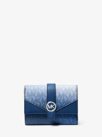 グリニッジ ミディアム オンブレ シグネチャー ロゴ 三つ折り財布