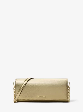 ジェットセット ミディアム エンベリッシュド メタリックレザー クラッチ