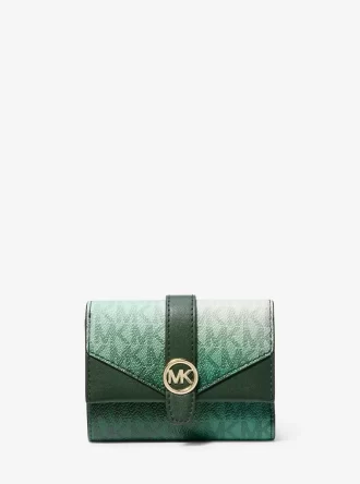 グリニッジ ミディアム オンブレ シグネチャー ロゴ 三つ折り財布
