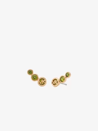 ベゼルキュービックジルコニアクローラーイヤリング
