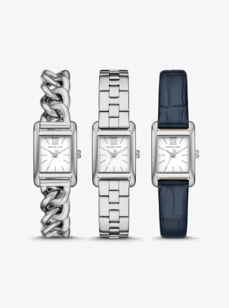 プチモンロー シルバートーン＆クロコダイル型押しレザーウォッチストラップセット