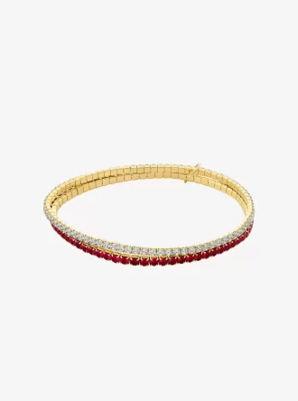 キュービックジルコニア ダブルラップ ストレッチ テニスブレスレット