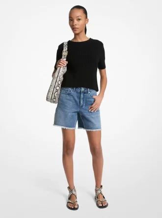 ボーイフレンドデニムショートパンツ