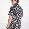 フローラルストレッチコットンキャンプシャツ