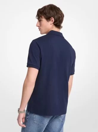 コットンジップアップポロシャツ