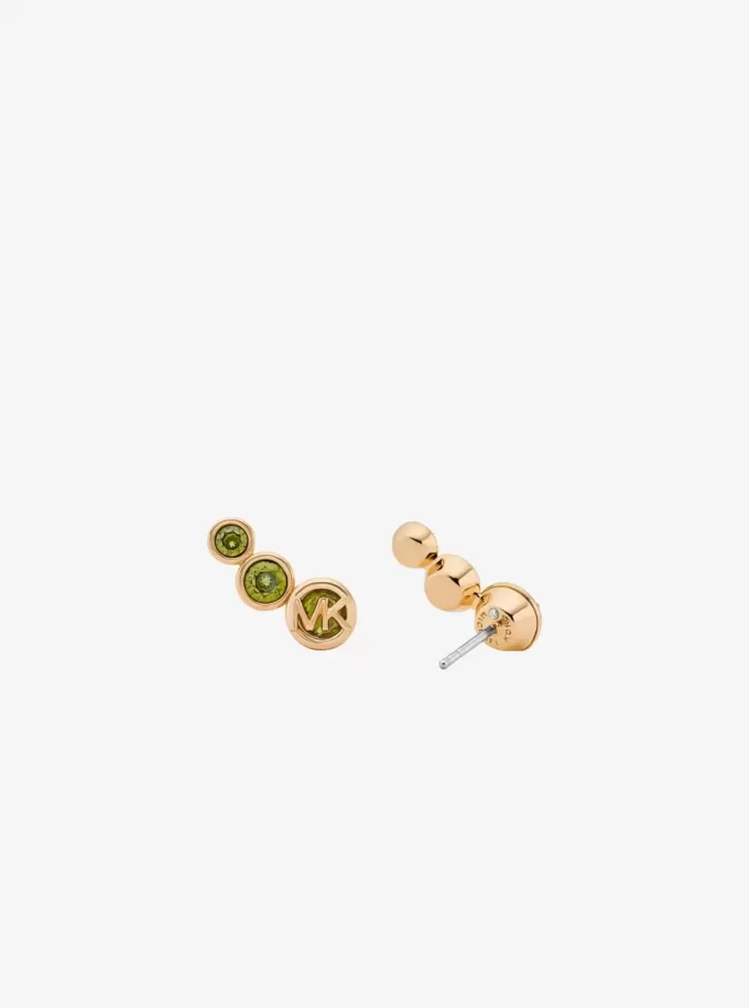 ベゼルキュービックジルコニアクローラーイヤリング