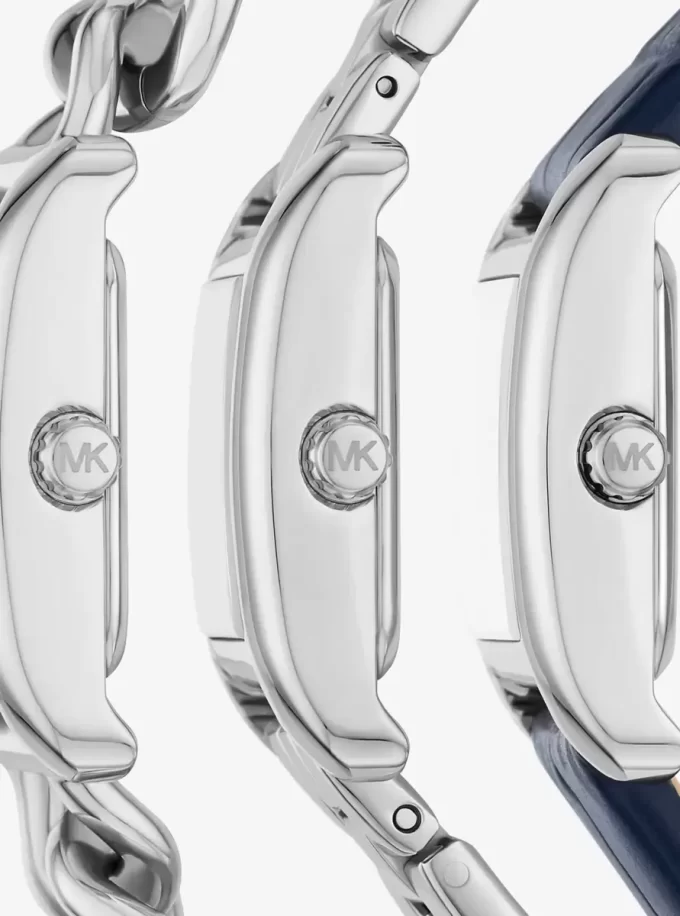 プチモンロー シルバートーン＆クロコダイル型押しレザーウォッチストラップセット