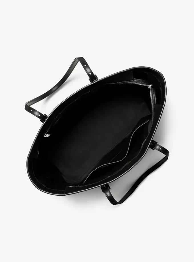 クイン ラージ メタリック シグネチャー ロゴ トートバッグ