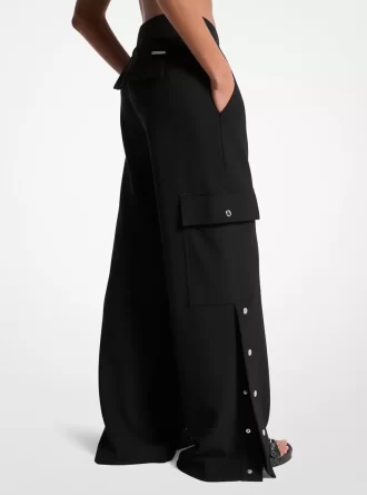 ストレッチクレープワイドレッグカーゴパンツ