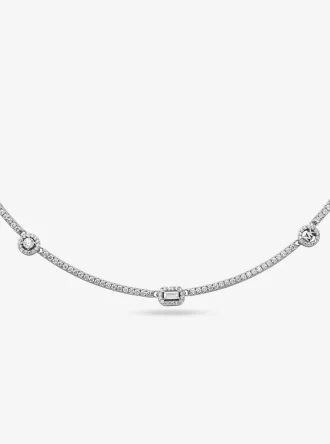 パヴェ貴金属メッキスターリングシルバーネックレス