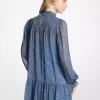 メタリックペイズリープリントジョーゼットドレス