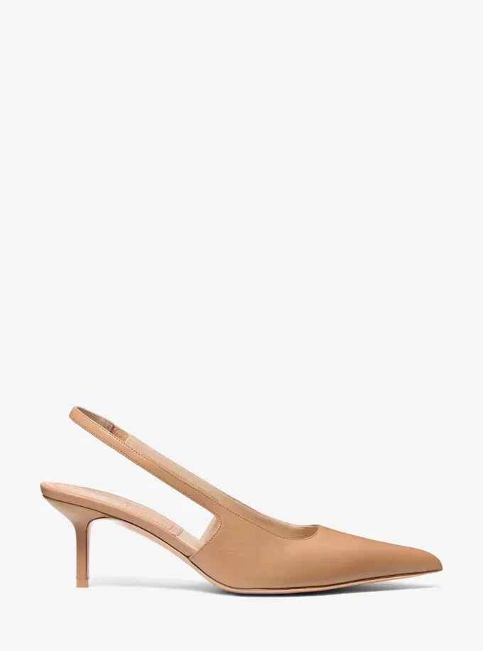 エマ レザー スリングバック パンプス