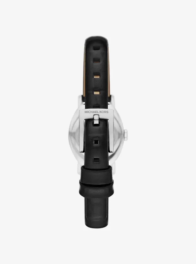 限定版プチモード シルバートーン＆クロコダイル型押しレザーウォッチ