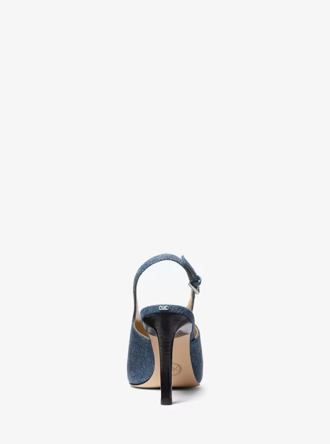 カシア デニム スリングバック パンプス
