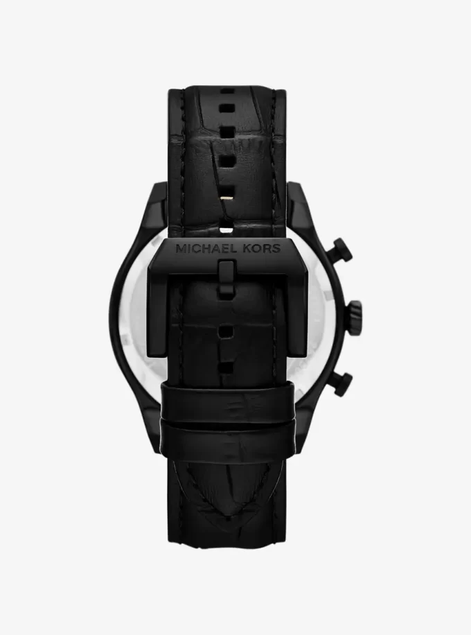 オーバーサイズ パノラマ ブラックトーン&クロコダイルエンボスレザーウォッチ オーバーサイズ パノラマ ブラックトーン&クロコダイルエンボスレザーウォッチ