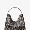 Nayla ミディアム レオパードプリント カーフヘア ホーボー ショルダーバッグ
