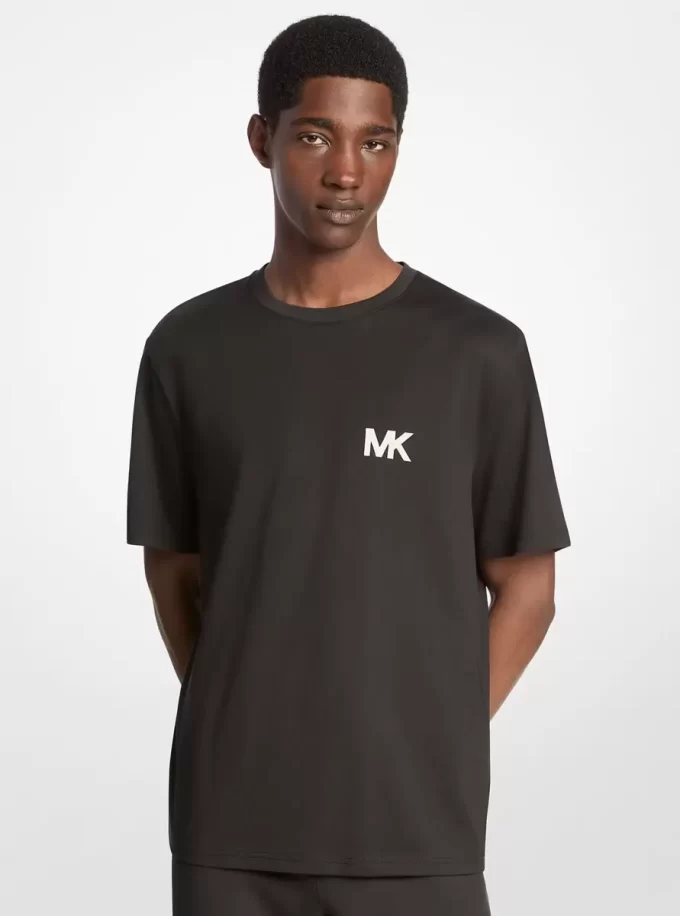 ロゴアップリケコットンTシャツ