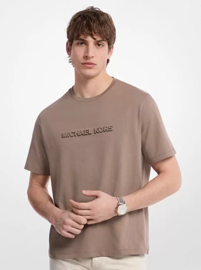 ロゴエンボスコットンジャージーTシャツ