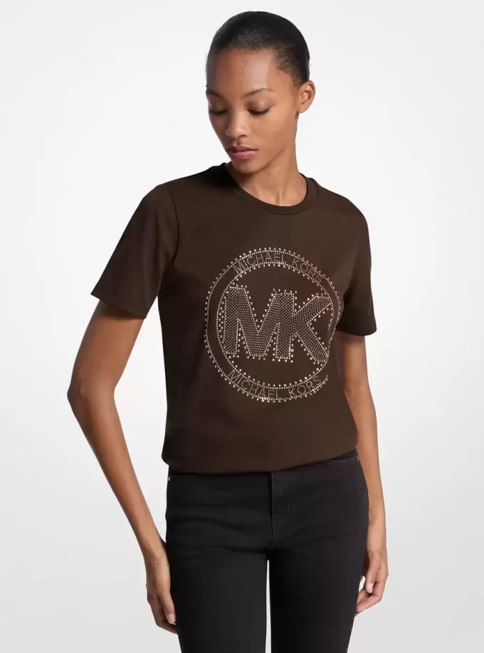 スタッズロゴチャームオーガニックコットンジャージーTシャツ