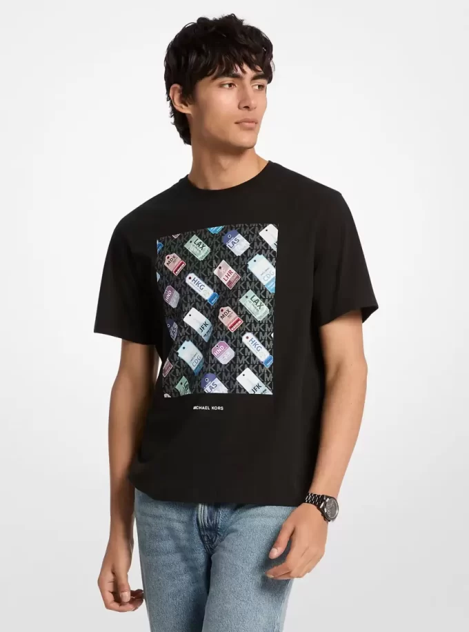 グラフィックロゴコットンTシャツ