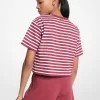 ストライプロゴコットンクロップドTシャツ
