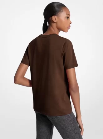 スパンコールロゴコットンTシャツ