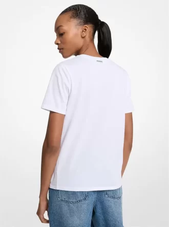 スパンコールグラフィックコットンTシャツ